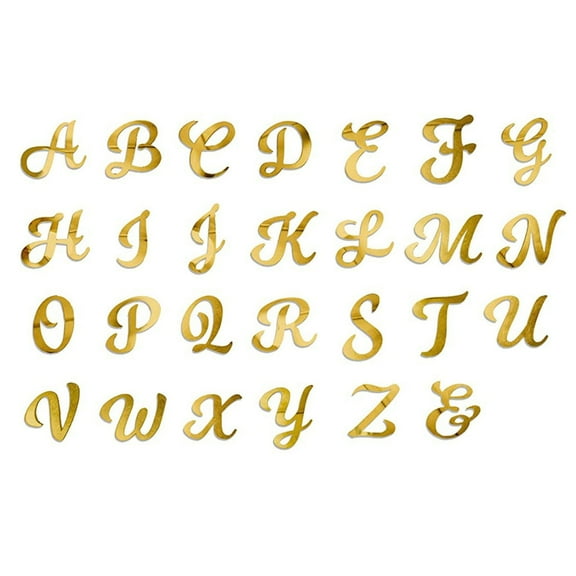 Yammee 26Pcs Gold Acrylic Alphabets Cake Toppers for Personalize Name Decorations