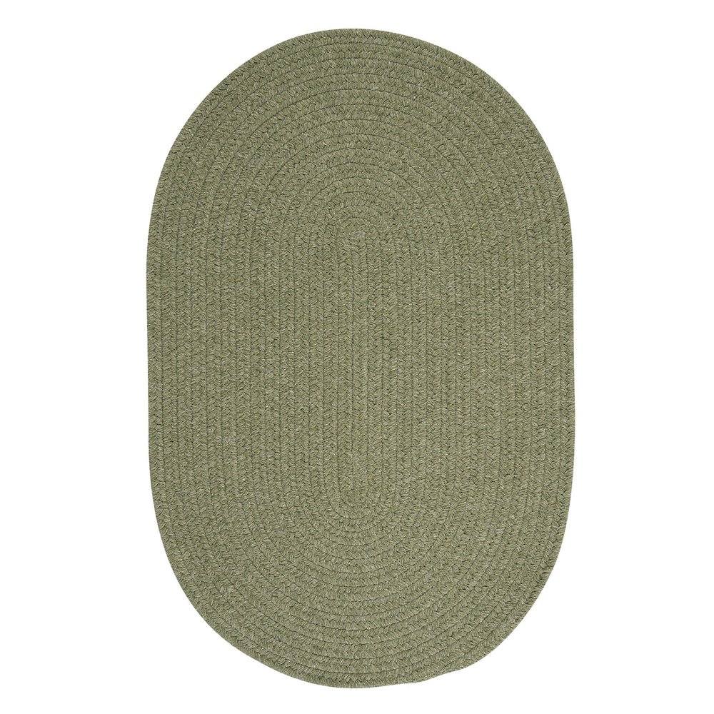 5' x 7' Green Oval Handmade Braided Area Throw Rug