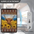 thumbnail image 5 of POLERO RV Door Window Shade Cover - RV Blackout Window Cover with UV Protection and Privacy Features (17.3x26 in) Half-Fold Design, Reflective Silver Coating, Aztec Highland Cow Sunflower, 5 of 7