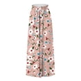 thumbnail image 4 of EliteGoogv Womens Plus Size Pants Wide Leg Floral Print Trousers For Women Casual Summer Vacation Bottoms Purple L, 4 of 4