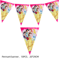 thumbnail image 3 of Decoración de fiesta de cumpleaños de princesa de Disney, pancarta, guirnalda, banderines, sirena, Fondo de fiesta, decoración de habitación, 3 of 4