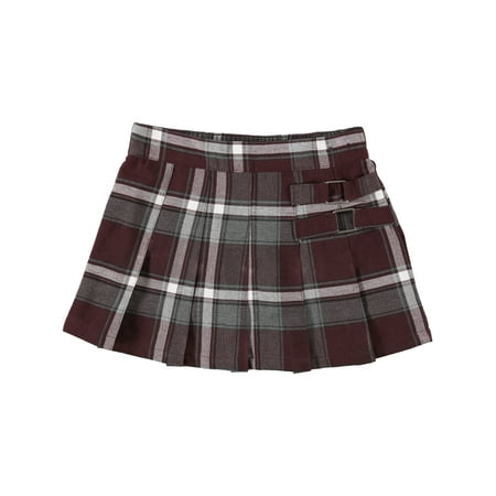 French Toast Big Girls’ Plus Plaid Scooter Color: burgundy/gray/white *plaid #91* Size: 16.5