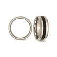 thumbnail image 3 of Gem & Harmony Mens 8mm Black Enamel Titanium Wedding Band Ring for Men, 3 of 6
