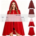 thumbnail image 3 of SAWOBUUN Women Little Red Riding Hood Cape Velvet Cloak Halloween Party Dress Up Outfit for Adult, 3 of 6