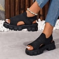 thumbnail image 3 of IUJSOY Women's Hollow Out Platform Wedge Samdals Non Slip Breathable Lace up Open Toe Sport Shoes, 3 of 9