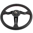 thumbnail image 4 of Volante perforado negro, 350 mm/14 pulgadas, marco de aluminio universal, volante con marco de aluminio, volante confiable y duradero, 4 of 9