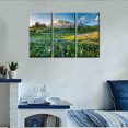 thumbnail image 1 of TISHIRON 3PCS Framed Canvas Wall Art Set,36"x24" Wildflowers at Sunset Canvas Art Decor, 1 of 7