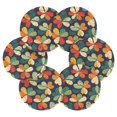 thumbnail image 7 of Yayeee 6 PCS Drink Coasters with Holder Set Woven Absorbent Round Tabletop Hot Pad, Green Clover Pattern, 7 of 7