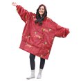 thumbnail image 4 of Catalonia Christmas Dachshund Print Oversized Hoodie Blanket Sweatshirt,Wearable Sherpa Giant Pullover for Adults Men Women Teenagers Gift, Wine, 4 of 7