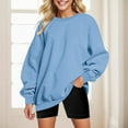 thumbnail image 2 of Siilsaa Womens Oversized Sweatshirts Hoodies Crew Neck Pullover Sweaters Casual Comfy Fall Fashion Outfits Clothes 2024 Blue,S, 2 of 4