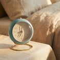 thumbnail image 2 of REGALWOVEN Planet Design Desk Alarm Clock Minimalist Metal Frame, Non-Tick, Perfect for Study/Office Light Blue 4.1"L x 2.5"W x 3.5"H, 2 of 5