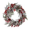 thumbnail image 1 of Kurt S. Adler H4016 Couronne en Rotin Floqué Non Éclairée de 20 Po. avec Baies Rouges, 1 of 1