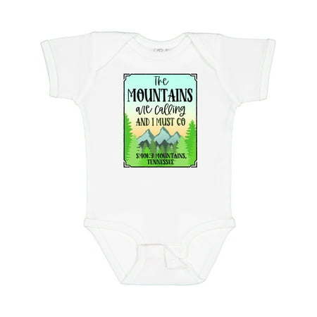 

Inktastic The Mountains Are Calling- Smoky Mountain Tennessee Gift Baby Boy or Baby Girl Bodysuit