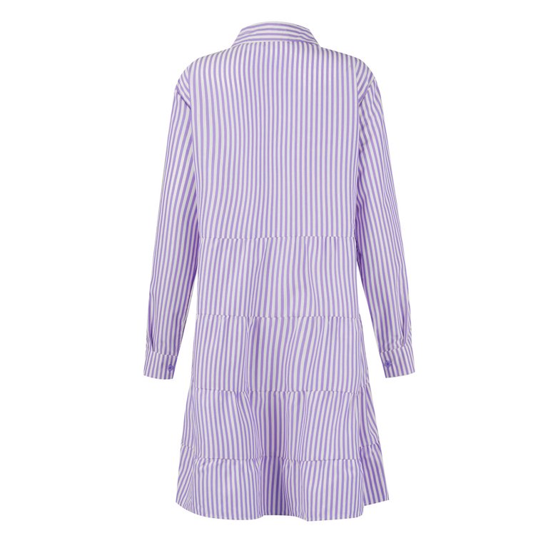 chinese dress ladies Eleanor Shirt Dress Navy Stripe / 2XL main image 0