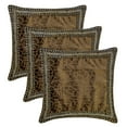 thumbnail image 5 of The HomeCentric Decorative Throw Pillow Cases Brown Pack of 2, 22"x22" (55x55 cm) Velvet Crystal Embroidery, Crystal Border & Mosaic Pillow Cushion Covers For Sofa, Abstract Modern - Brown Mosaic, 5 of 5