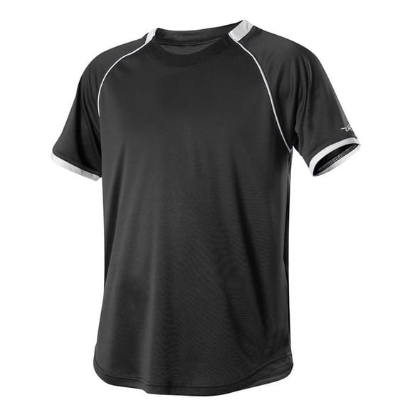 Alleson Athletic 508C1Y Youth Baseball Jersey Crew Neck-Black/White-XS