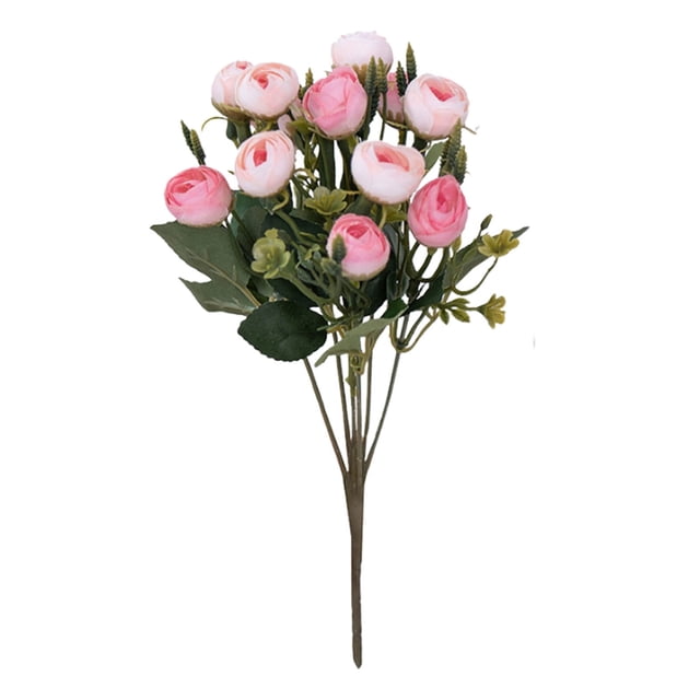 Jarrón con Flores Artificiales Decoración Del Hogar Pintura Al Óleo Pequeño Té Y Pequeño Ramo de Simulación de Rosa para la Decoración Del Hogar Fotografía Hechos a Mano