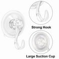thumbnail image 3 of Whole Sale Deals (6 Pack)Crystal Clear Suction Cup Hooks - Heavy Duty 22 lbs Max Hold Shower Wall Hangers, No Residue Waterproof Bathroom Organizer for Glass/Tile/Doors, Christmas Wreath Decor Hooks, 3 of 7