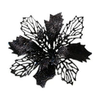 Aonity Hollow Three-Leaf Artificial Flower Black, Glitter Flowers Tree Ornaments Flowers Artificial Flowers Decorations Wedding Tree New Year Ornaments Wreath Decoration