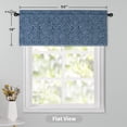 thumbnail image 3 of DriftAway Frances Linen Blend Blackout Valance for Kitchen 18 Inch Length Damask Printed Lined Rod Pocket Room Darkening Thermal Insulated Window Curtain Valance for Living Room 50x18 Inch Blue, 3 of 7