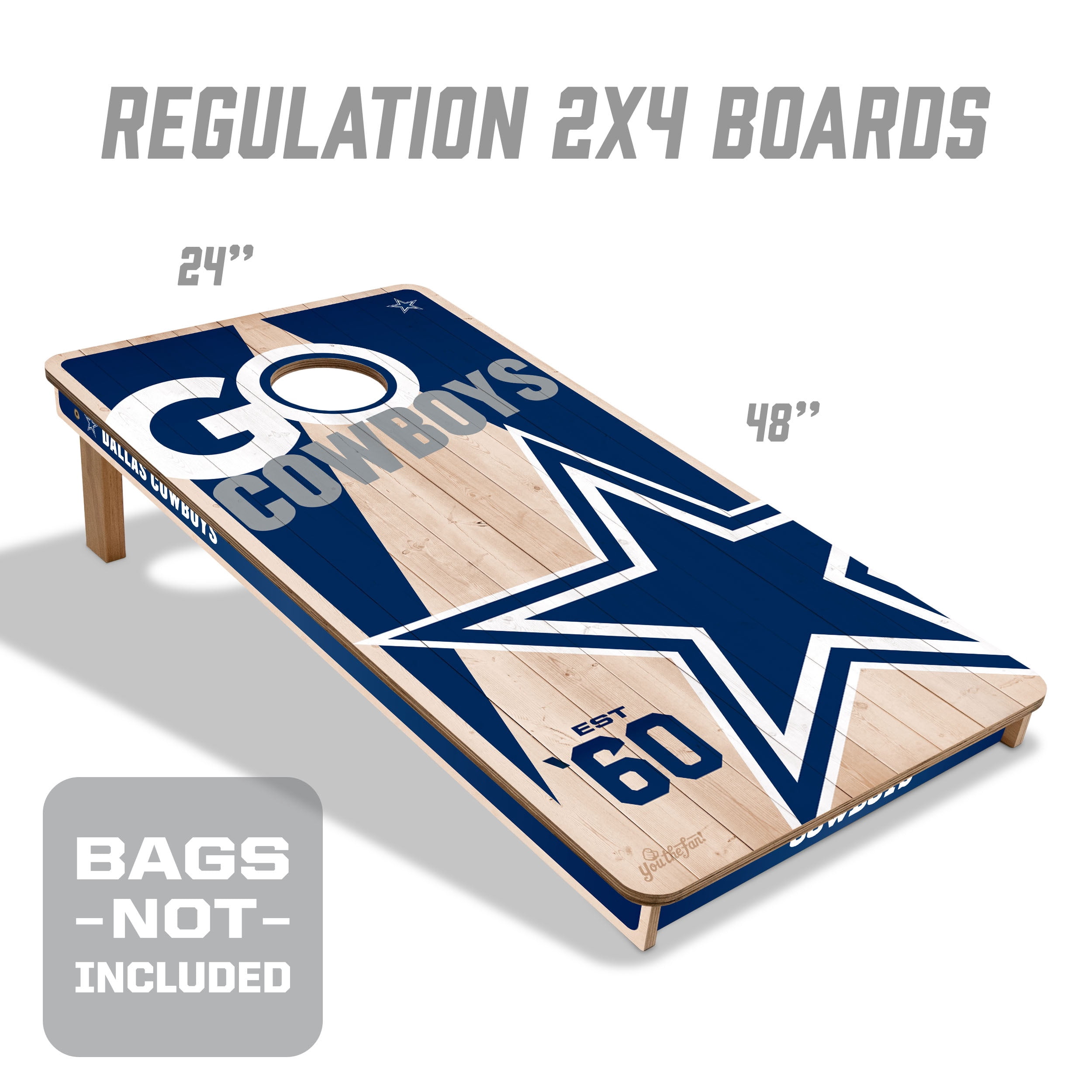 YouTheFan NFL Dallas Cowboys 2' x 4' Cornhole Game No Bags