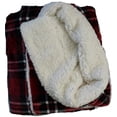 thumbnail image 2 of Life Comfort Microfiber Plush Polyester 60"x70" Large All Season Blanket for Bed or Couch Ultimate Sherpa Throw, Red Plaid, 2 of 2