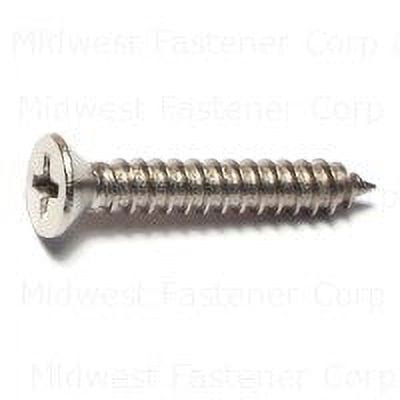 #8 x 1" 18-8 Stainless Steel Phillips Flat Head Sheet Metal Screws SMSFSS-175