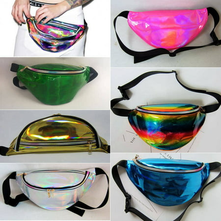 Fashion Women's Sport PU Fanny Pack Laser Purse Reflective Cool Waist Chest Bag PVC Transparent Waterproof Laser Beach