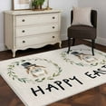 thumbnail image 3 of Area Rugs for Living Room Bedroom, Happy Easter 4'x6' Rug Washable Carpet Runner Indoor Outdoor, Beige Rustic Spring Bunny Eucalyptus Leaves Non Slip Accent Floor Mats Rug for Kitchen, Office, 3 of 8