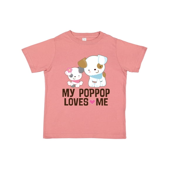 Inktastic My Pop Pop Loves Me Granddaughter Puppy Girls Toddler T-Shirt