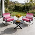 thumbnail image 6 of Outdoor Patio Cushion Covers 4 Pack Pink Patio Chair Cushion Covers with Ties and Zipper Gradient Stripes Modern Waterproof Outdoor Seat Cushion Covers for Patio Furniture 22"x22", 6 of 9