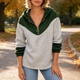 thumbnail image 6 of DailyTrove Women Color Block Half Zip Hooded Sweatshirt Long Sleeve Patchwork Loose Casual Pullover, 6 of 6