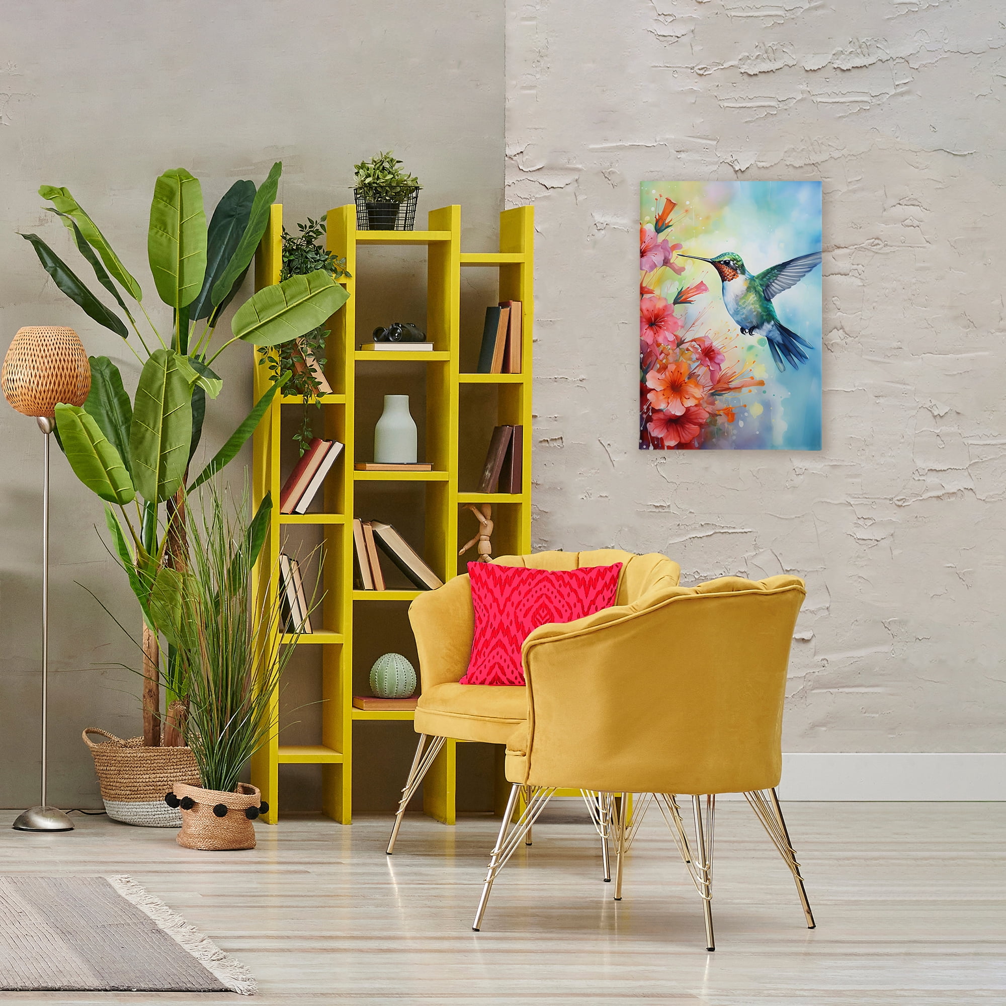 Stupell Industries Hummingbird Hibiscus Serenade Canvas Wall Art, design by Creative Studio