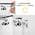 thumbnail image 2 of No Hook Shower Curtain with Snap in Liner, Black Aztec Ethnic Style Waterproof Bath Curtain Double Layers with See Through Top Window, Tribal Abstract Art Hotel Shower Curtains 48x72in, 2 of 9