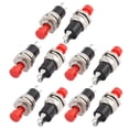 thumbnail image 1 of 10Pcs AC125V 3A 7mm Diámetro de Montaje Normalmente Abierto Interruptor de Botón de Presión Momentáneo con Tapa Roja, 1 of 1
