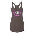 thumbnail image 2 of Wild Bobby, Cheer So Hard I Sweat Glitter Cheerleading Gift Team Squad, Pop Culture, Women Tri-Blend Racerback Tank Top, Brown, Small, 2 of 4