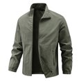 thumbnail image 2 of Lightweight Fall Jackets for Men 2025 Long Sleeve Stretchy Loose Stand Collar Zip Up Jacket with Pockets Outerwear, 2 of 4