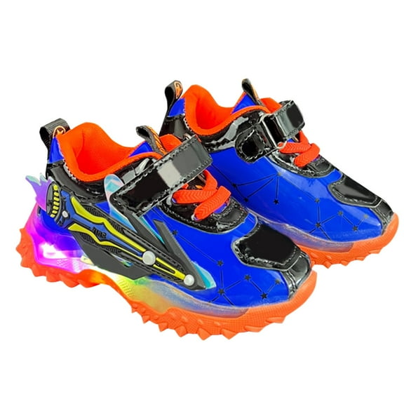 Curenmufel Light Up Shoes for Girls Kids Fashion Sneaker Athletic Little Kid Boys and Girls Classic Cotton (Blue,2 Years)