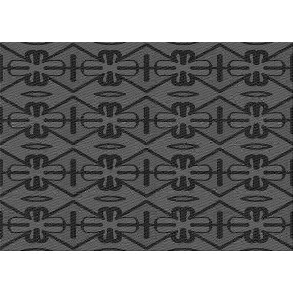 Ahgly Company Indoor Rectangle Patterned Charcoal Black Area Rugs, 5' x 7'