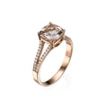 thumbnail image 3 of Natural peach/pink 1.20 CT VS Morganite Ring with Diamonds Rose Gold 14K Split Shank Cushion, 3 of 3