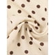 thumbnail image 4 of Camiseta de Manga Corta Mujer Allegra K Cuello Peter Pan Lunares Beige S, 4 of 5
