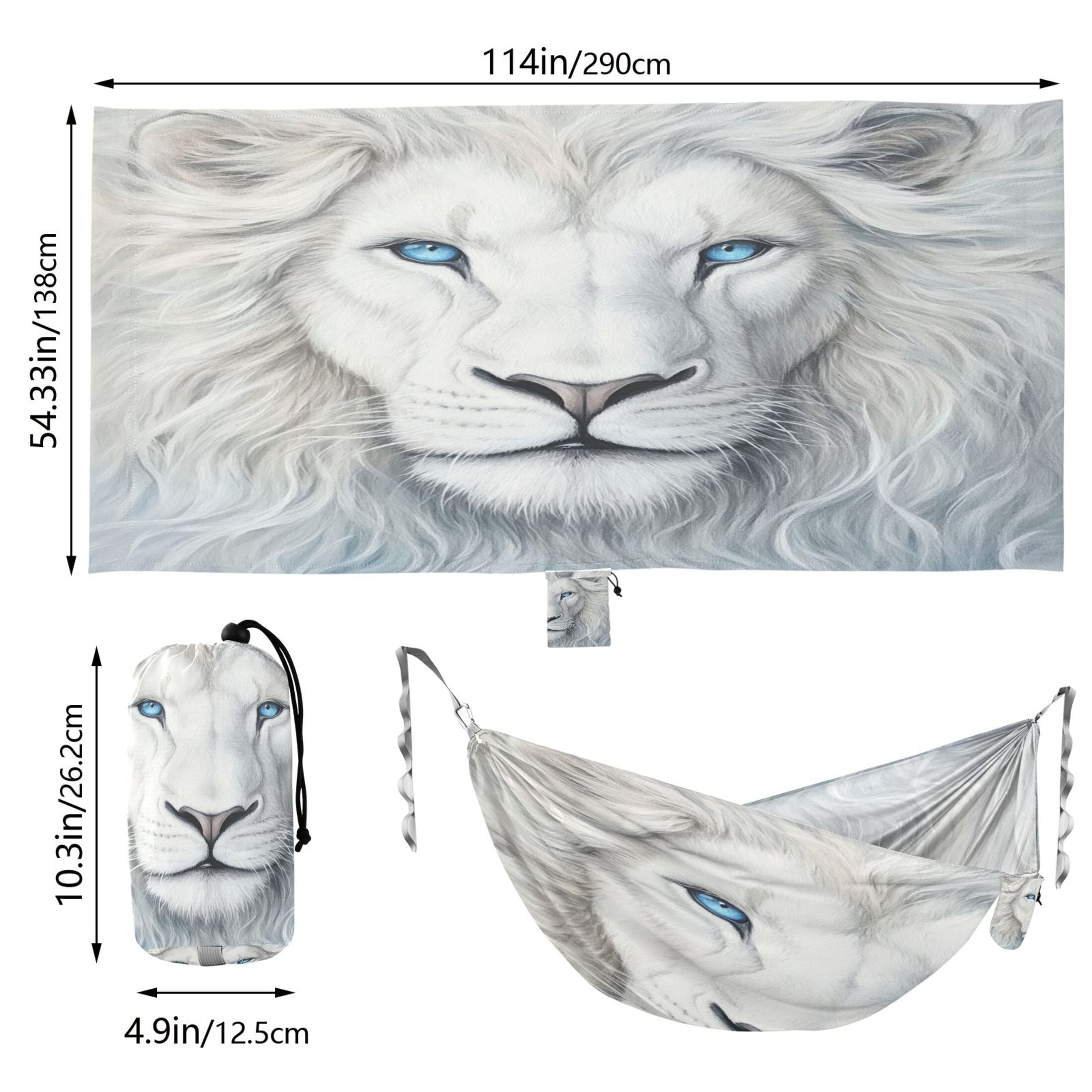 Hammock Camping Hammock Nylon Portable Hammock Travel Camping Hammock White Lion Face