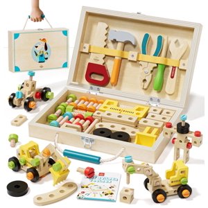 Lehoo Castle Wooden Kids Tool Set with Take-Apart Toys