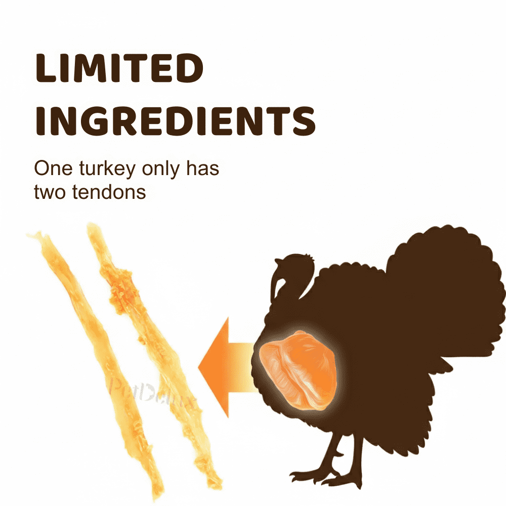 iPaw Turkey Tendon for Dogs Treats, Strips (2 packs)