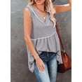 thumbnail image 4 of Hanerdun Women V-Neck Tank Top Female Sleeveless Blouse Vest Gray XL, 4 of 5