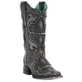 thumbnail image 2 of Corral Boots Womens Glitter Studded Tooled Inlay Snip Toe Cowboy  Mid Calf, 2 of 5