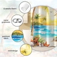 thumbnail image 4 of MIZHONA Ocean Beach Theme Shower Curtain Summer Seaside Coastal Fabric Bathroom Curtain Decoration with Hooks 72"X72", 4 of 7