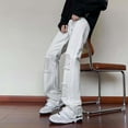 thumbnail image 3 of Dpytoraw Mens Wide Leg Jeans Elastic Waist Baggy Jeans Casual Drawstring Denim Pants Trousers, 3 of 5