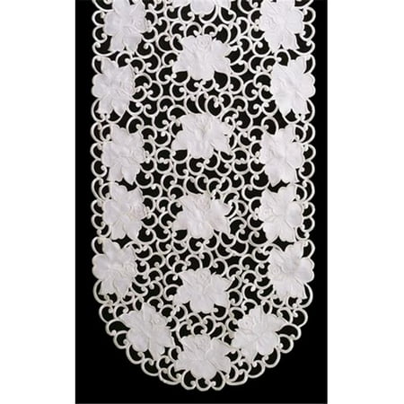 

Sinobrite H7292 Cream Rose Square Table-Topper- 36 x 36 in.