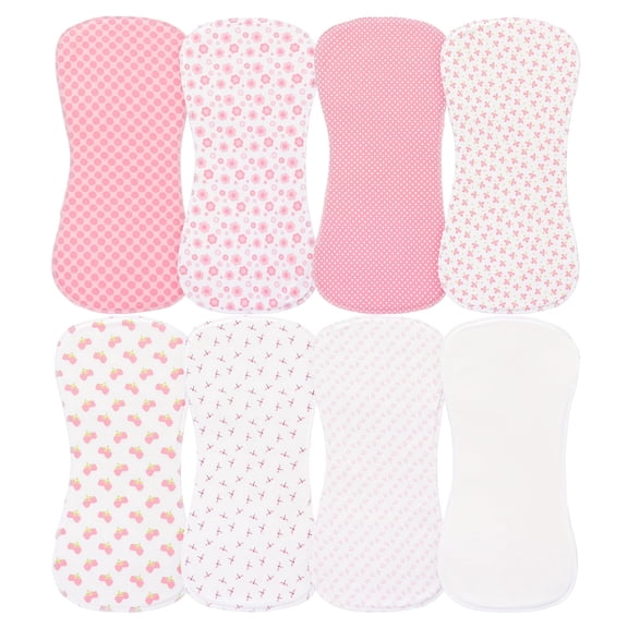 1 Set of 8pcs Pink Cute Baby Burp Cloths, Soft And Absorbent